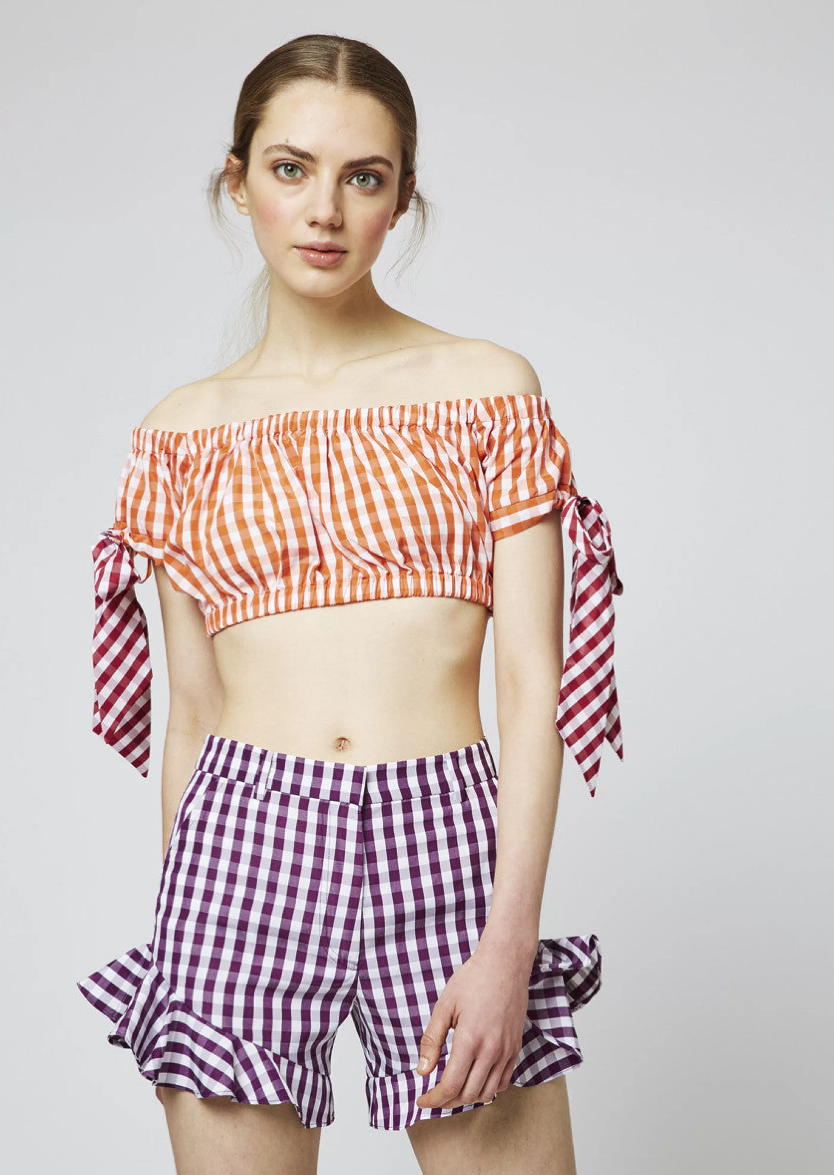 Sale Gingham Cotton Frill Shorts | Skirts & Trousers
