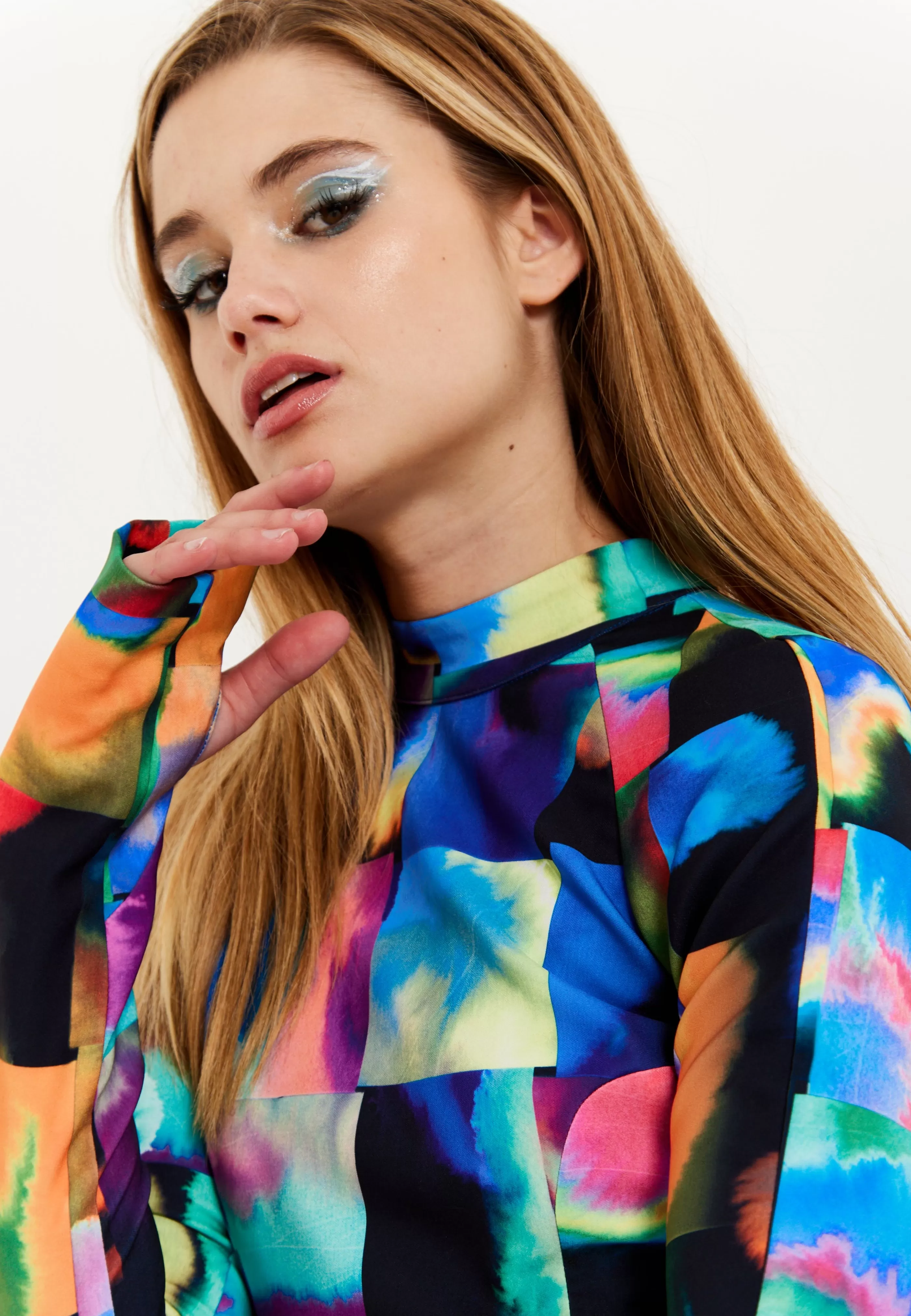 Fashion Abstract Patchwork Print Dress With Open Back Detail Dresses | Dresses