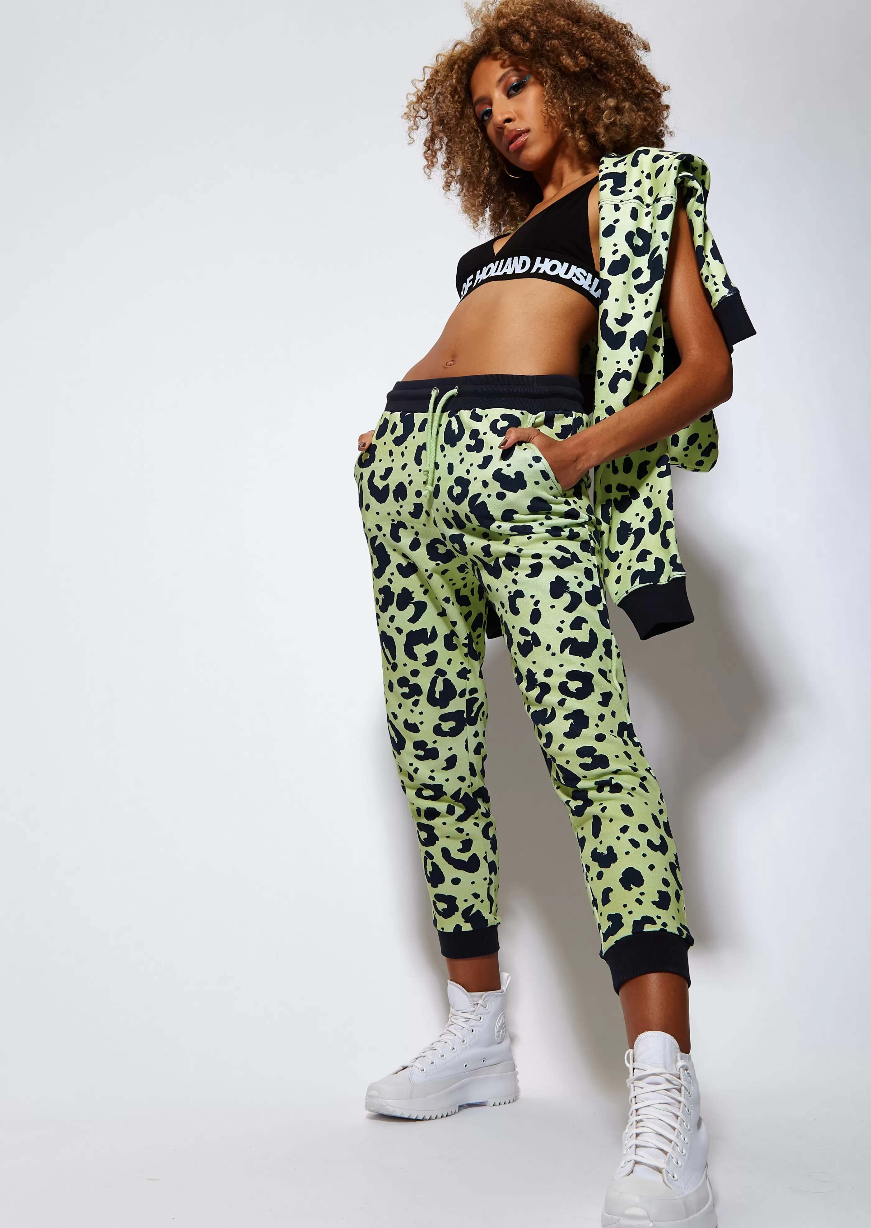 Online Animal Print Jogger In Mint Skirts & Trousers