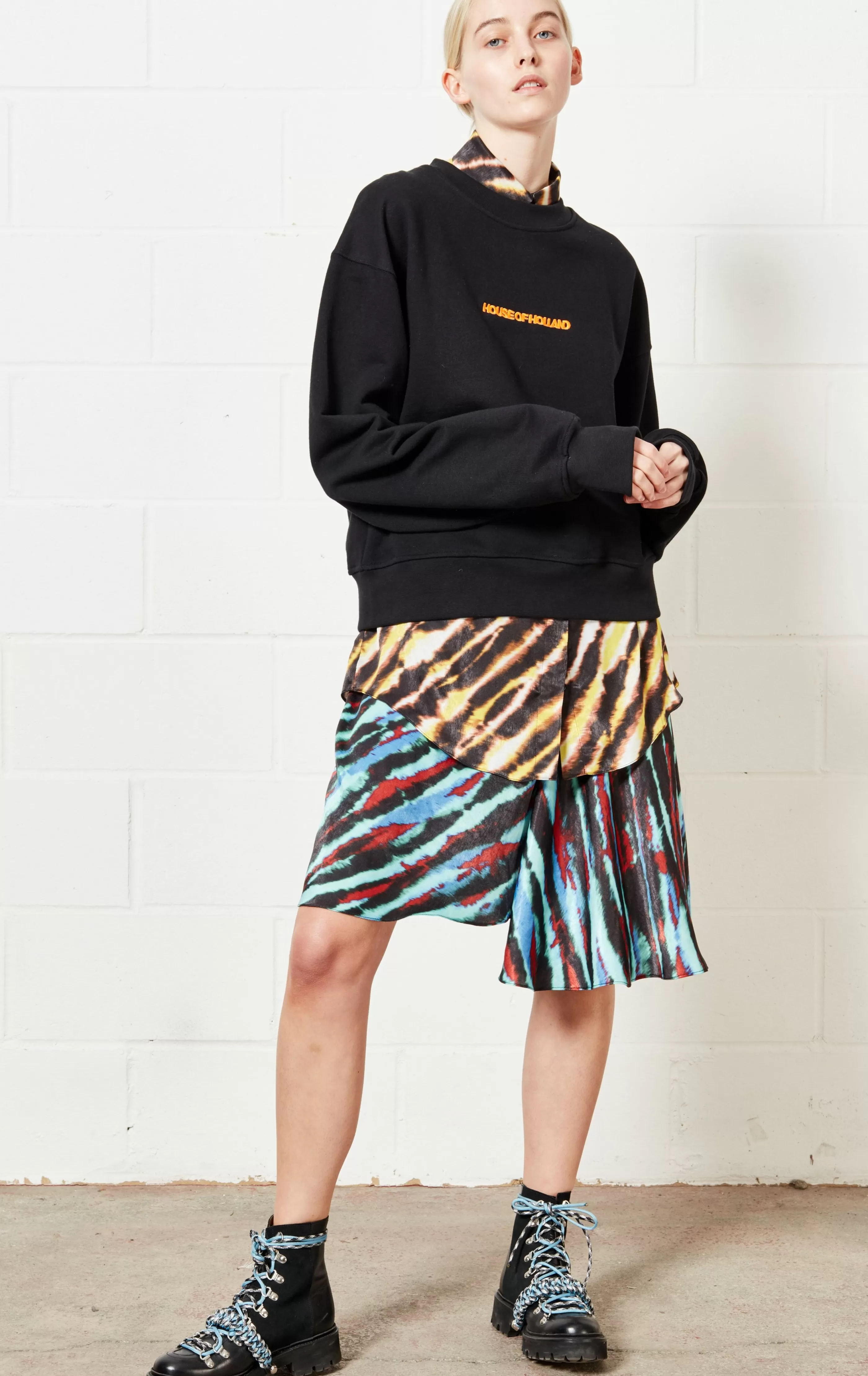 Cheap Asymmetric Tie Dye Mini Skirt Skirts & Trousers