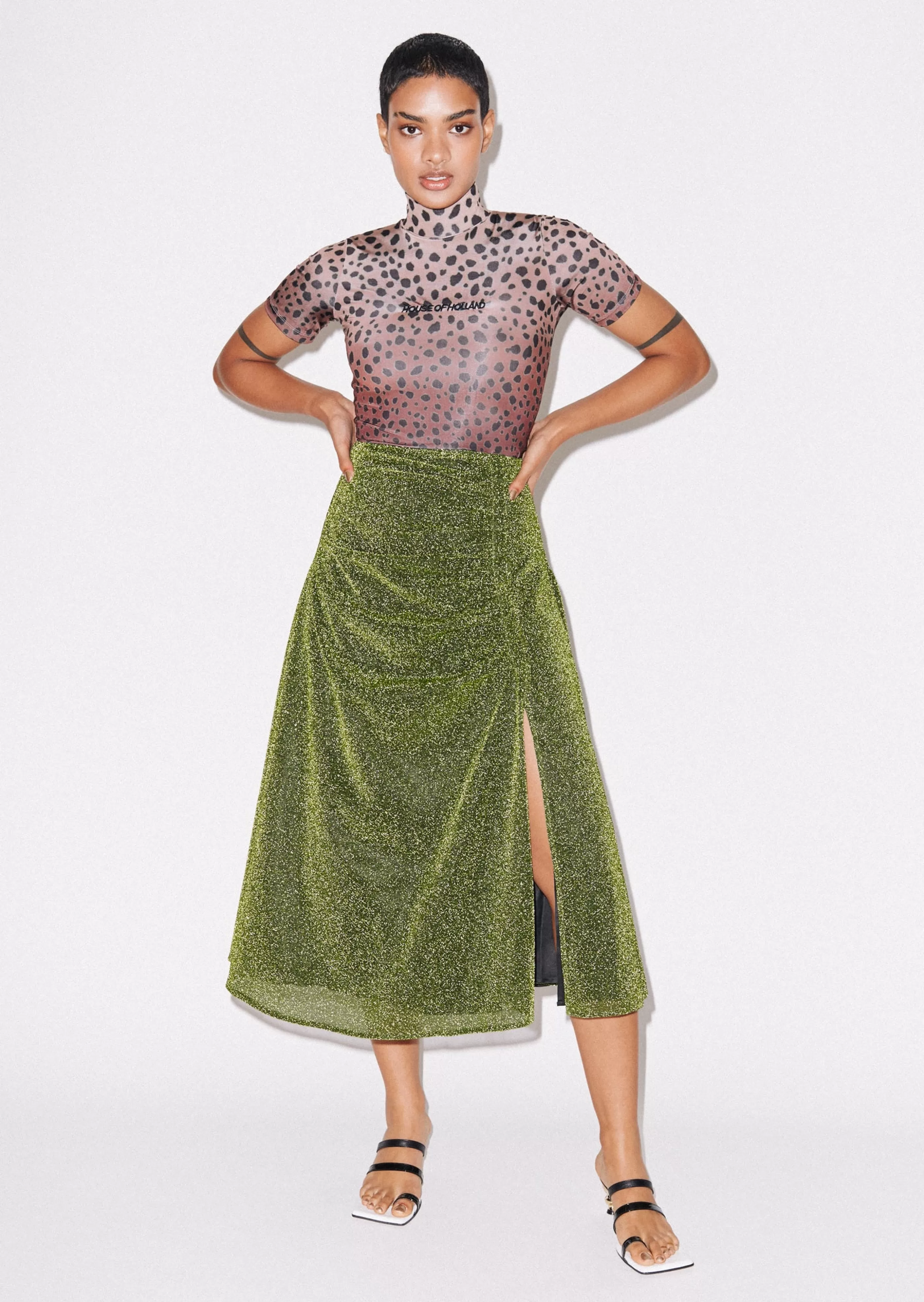 Cheap Gathered Midi Skirt Skirts & Trousers