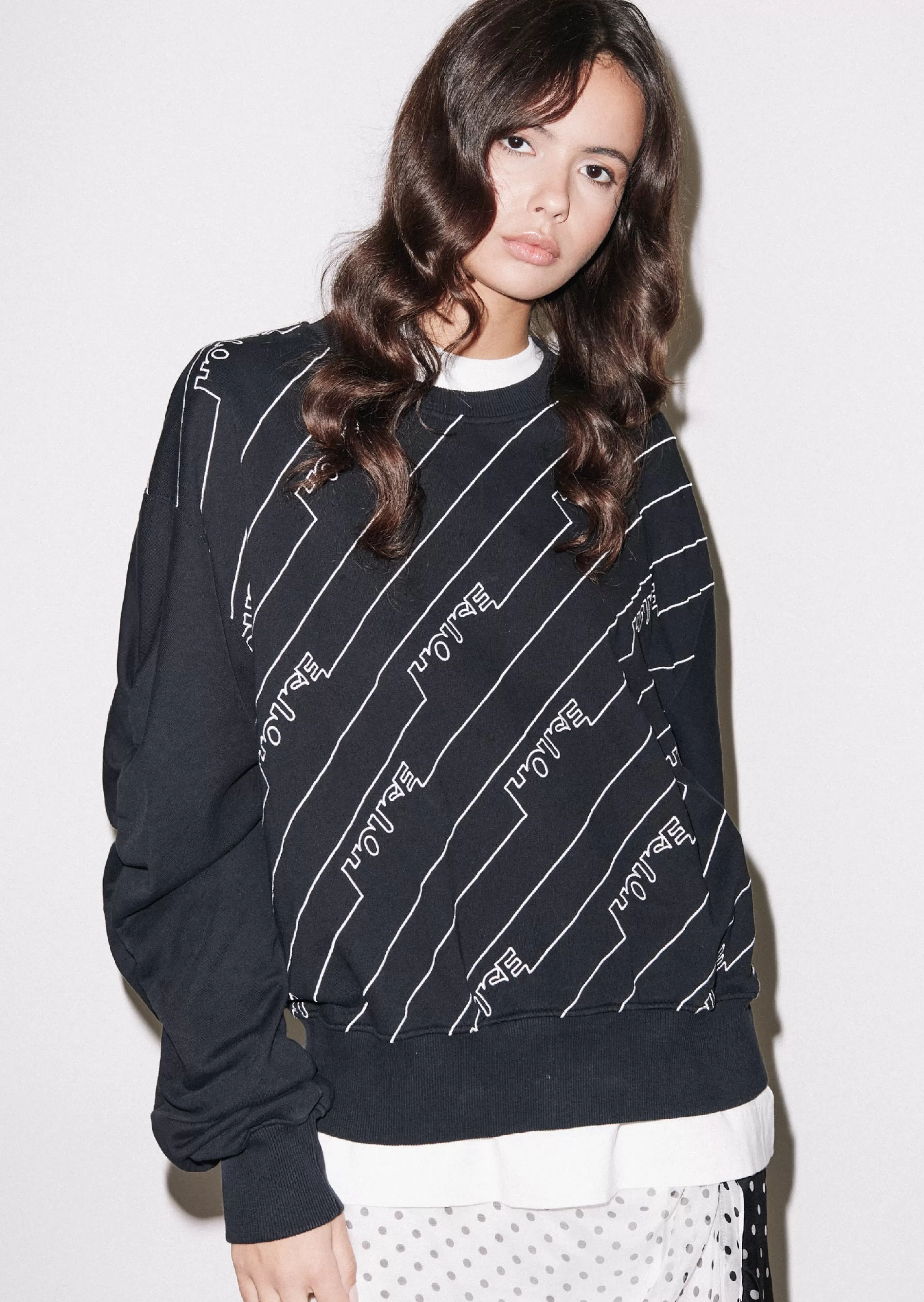 Sale Gathered Sleeve Mono Sweatshirt Jumpers & Hoodies