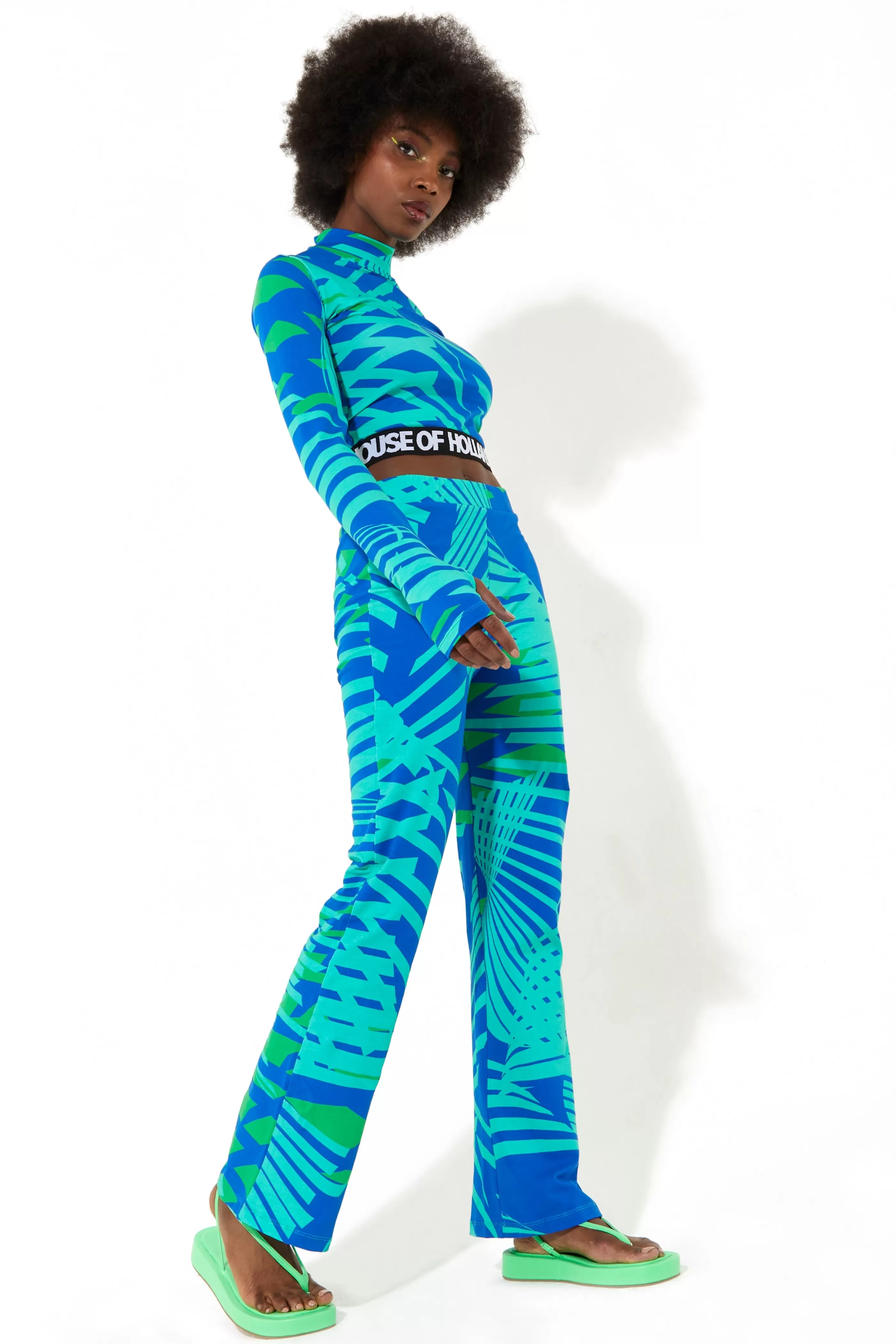 Cheap Jersey Trousers With A Tropical Print Skirts & Trousers