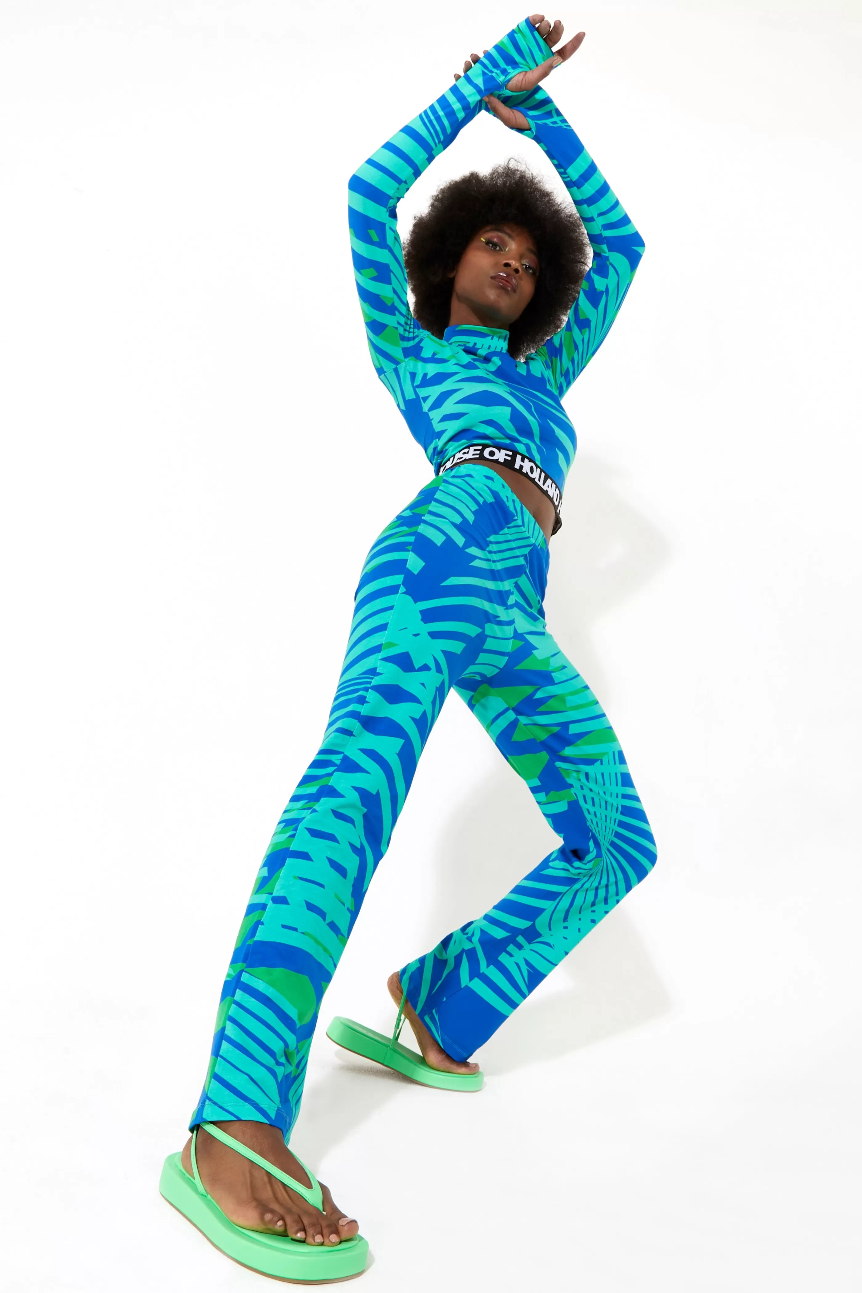 Cheap Jersey Trousers With A Tropical Print Skirts & Trousers