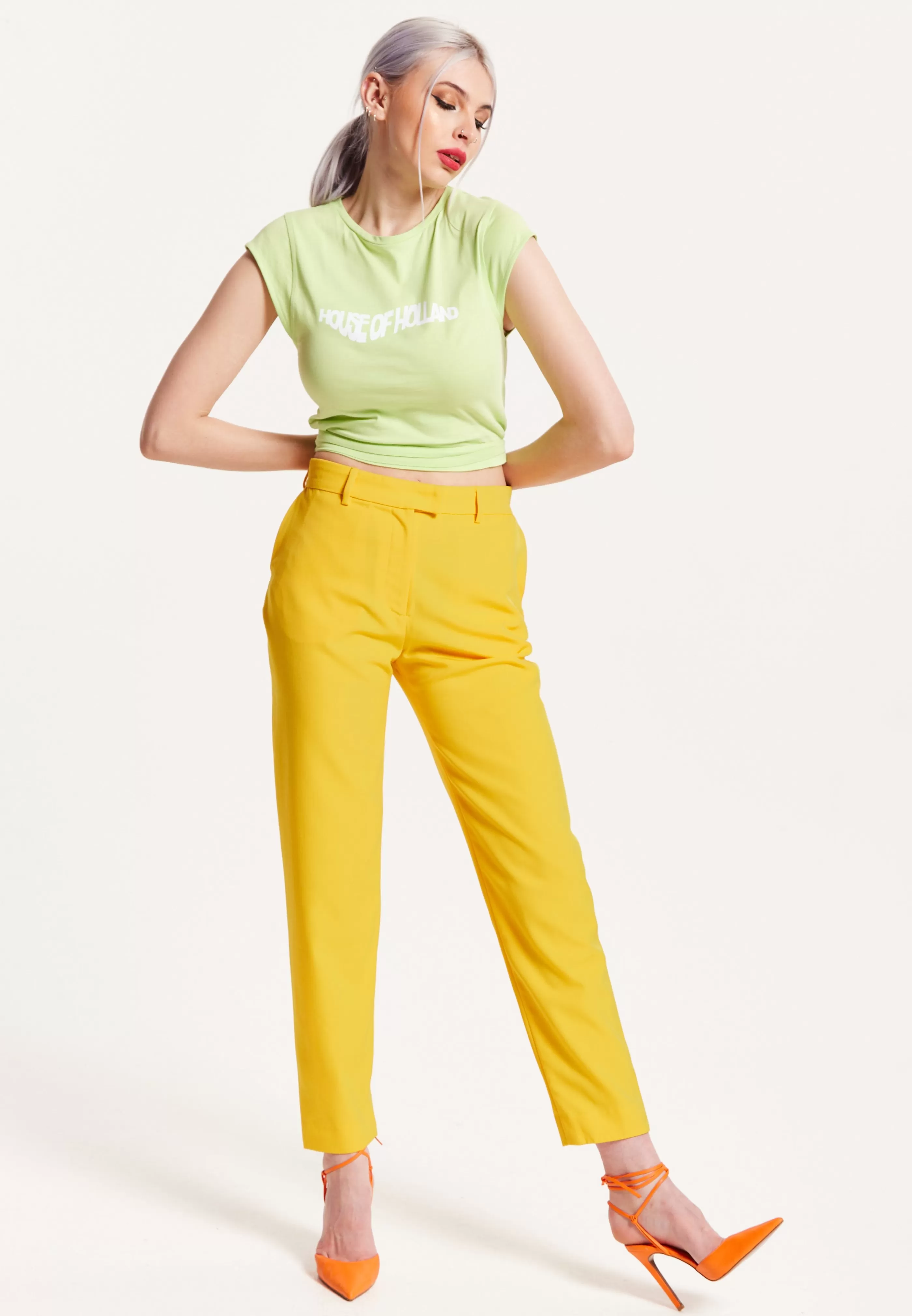 Sale Logo Tie Detail Crop Top In Wasabi Tops & T-shirts | Tops & T-shirts