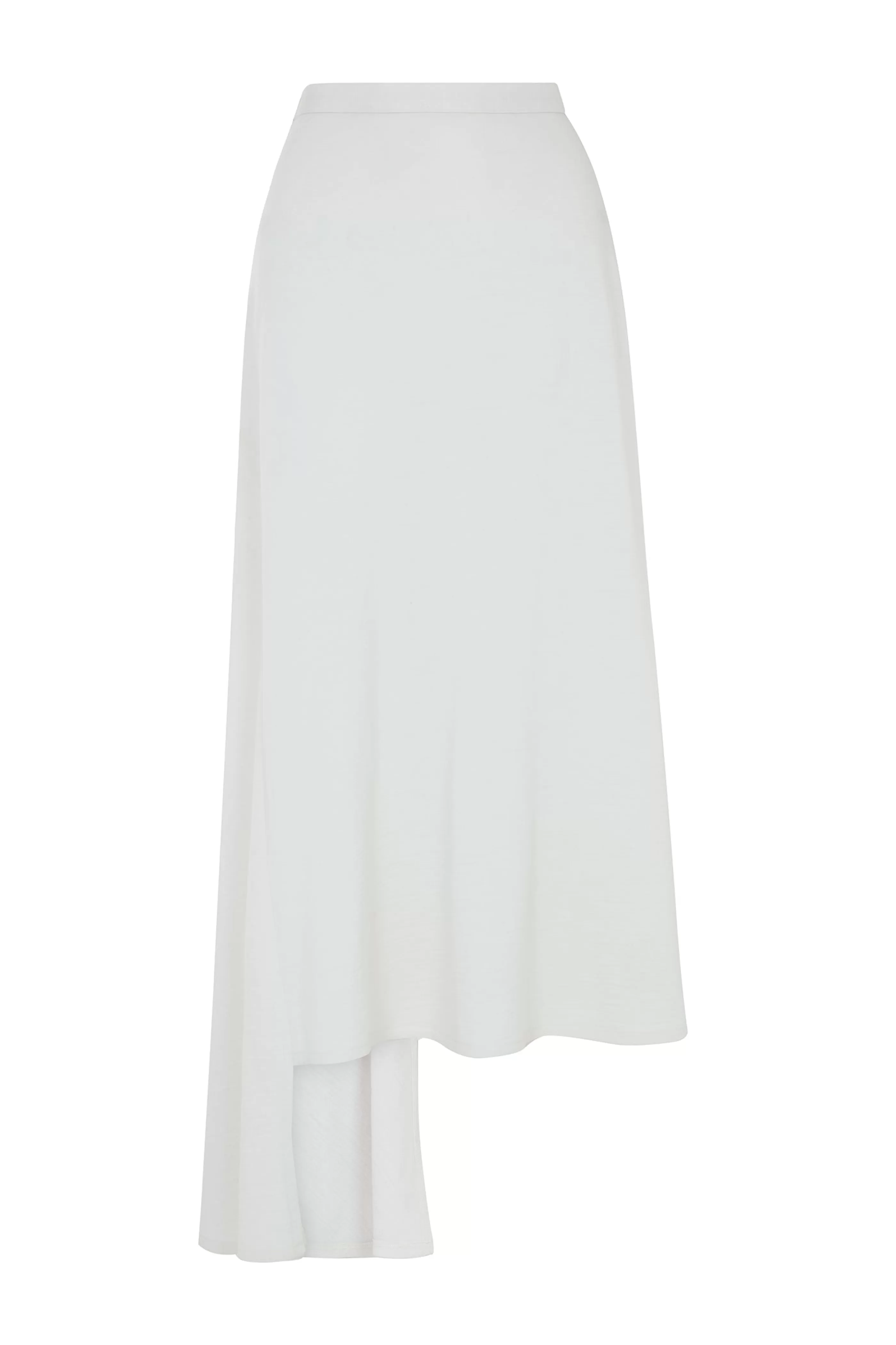 New Merino Wool White Asymmetric Skirt Skirts & Trousers