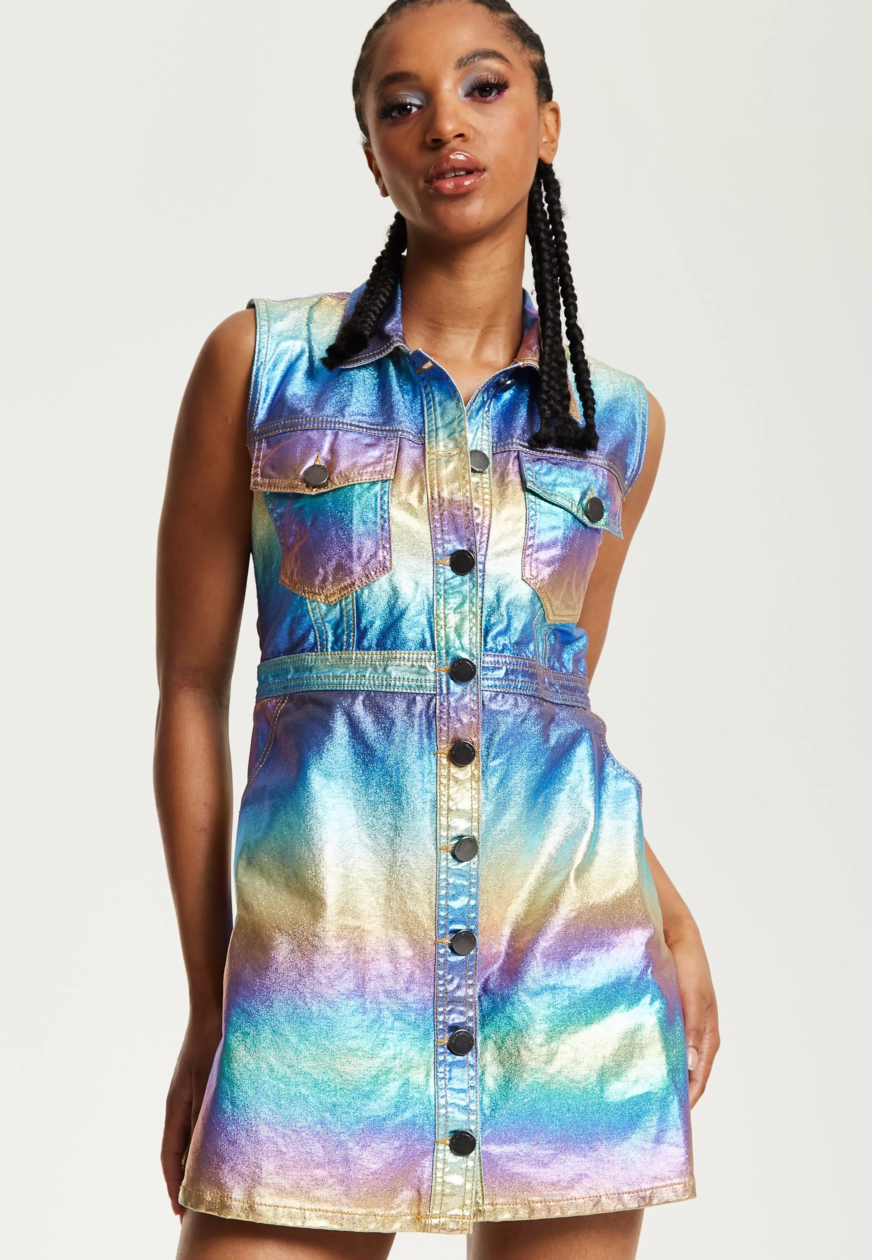 Outlet Metallic Rainbow Mini Dress Dresses | Dresses