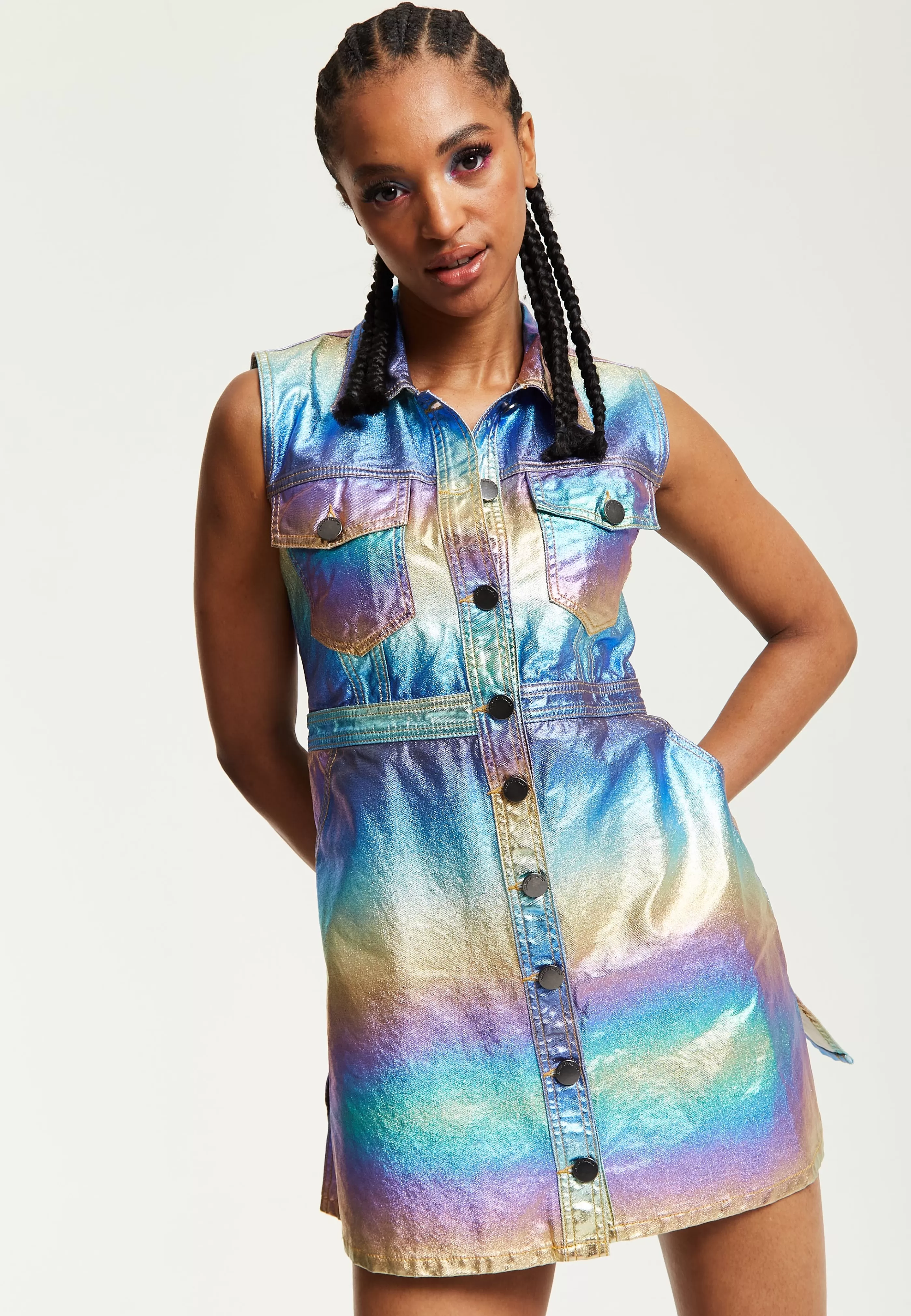 Outlet Metallic Rainbow Mini Dress Dresses | Dresses