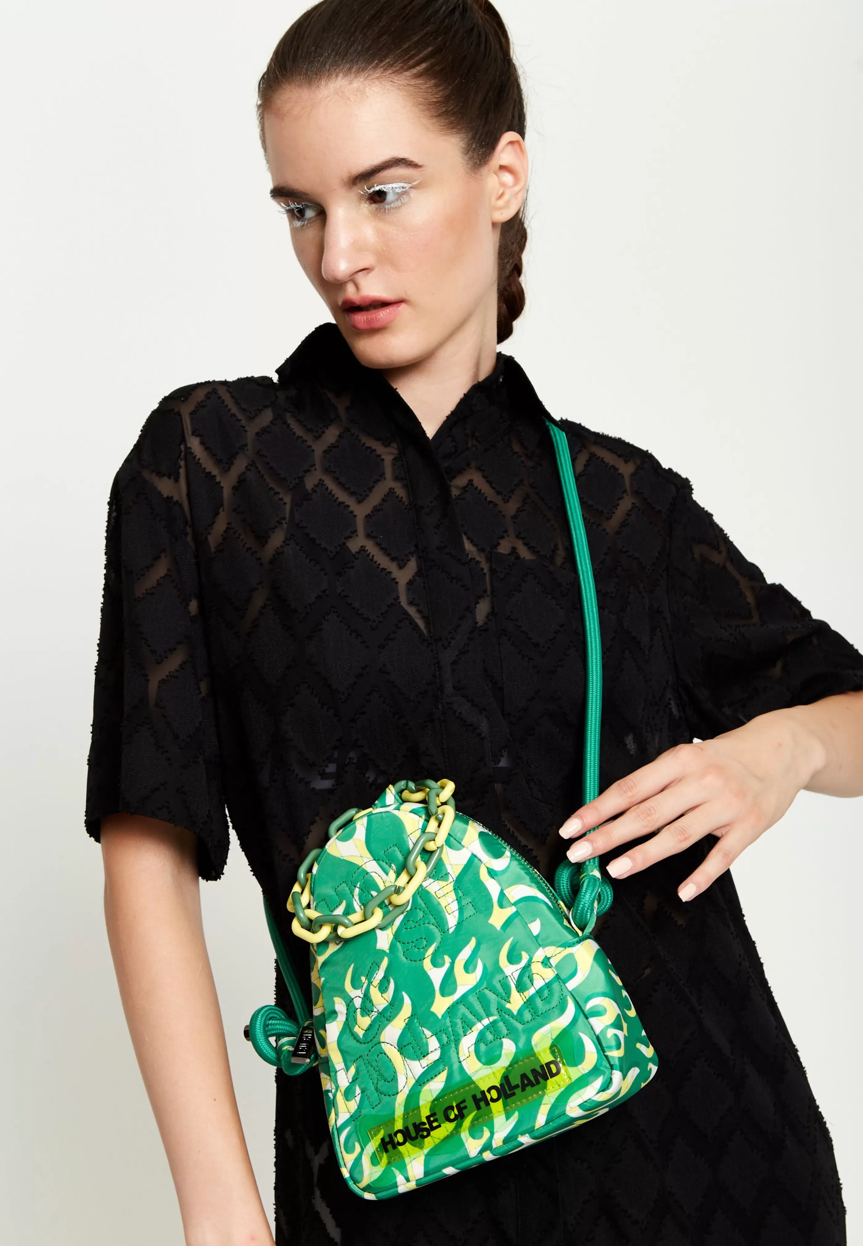 Sale Mint Flame Bag With Quilted Logo And Chain Deta Bags and Wallets | Bags and Wallets