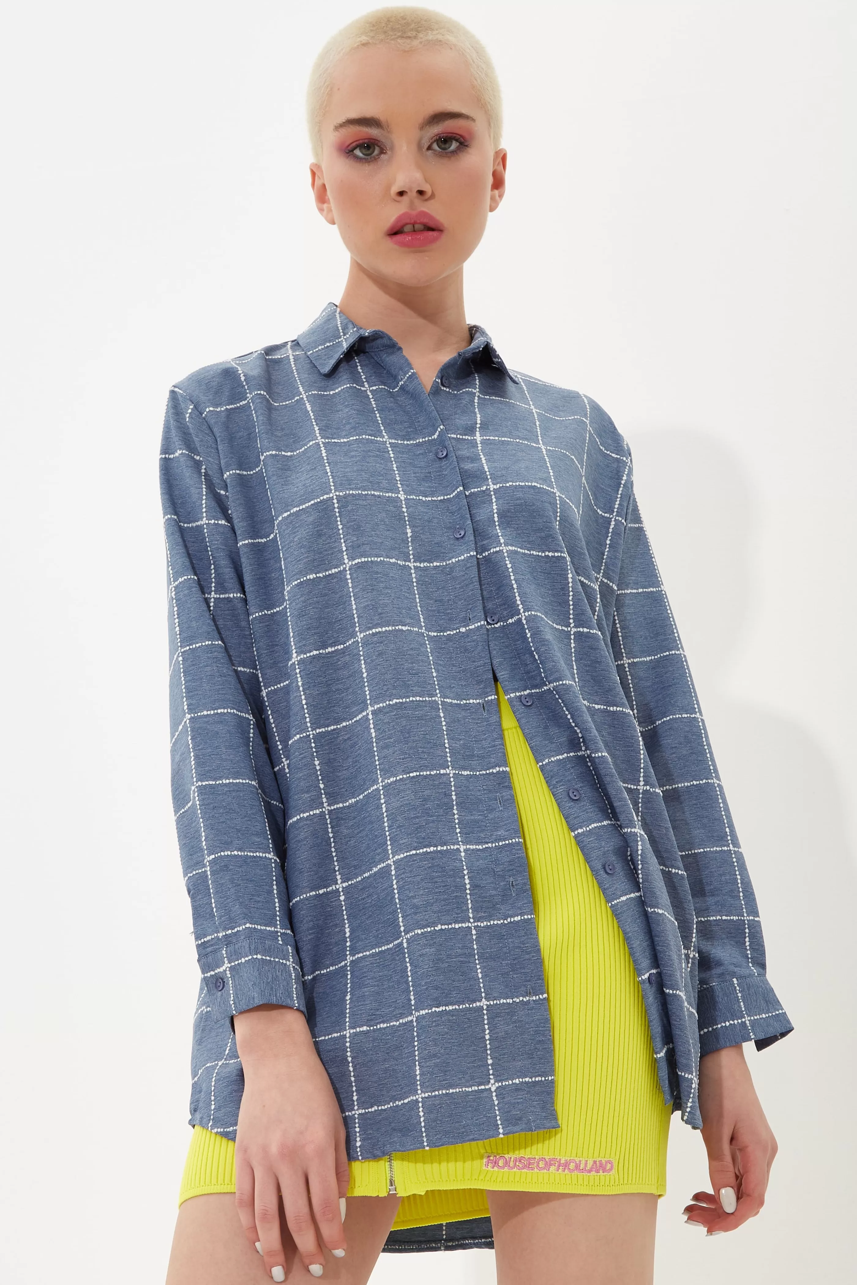 Shop Navy Checked Shirt Tops & T-shirts | Tops & T-shirts