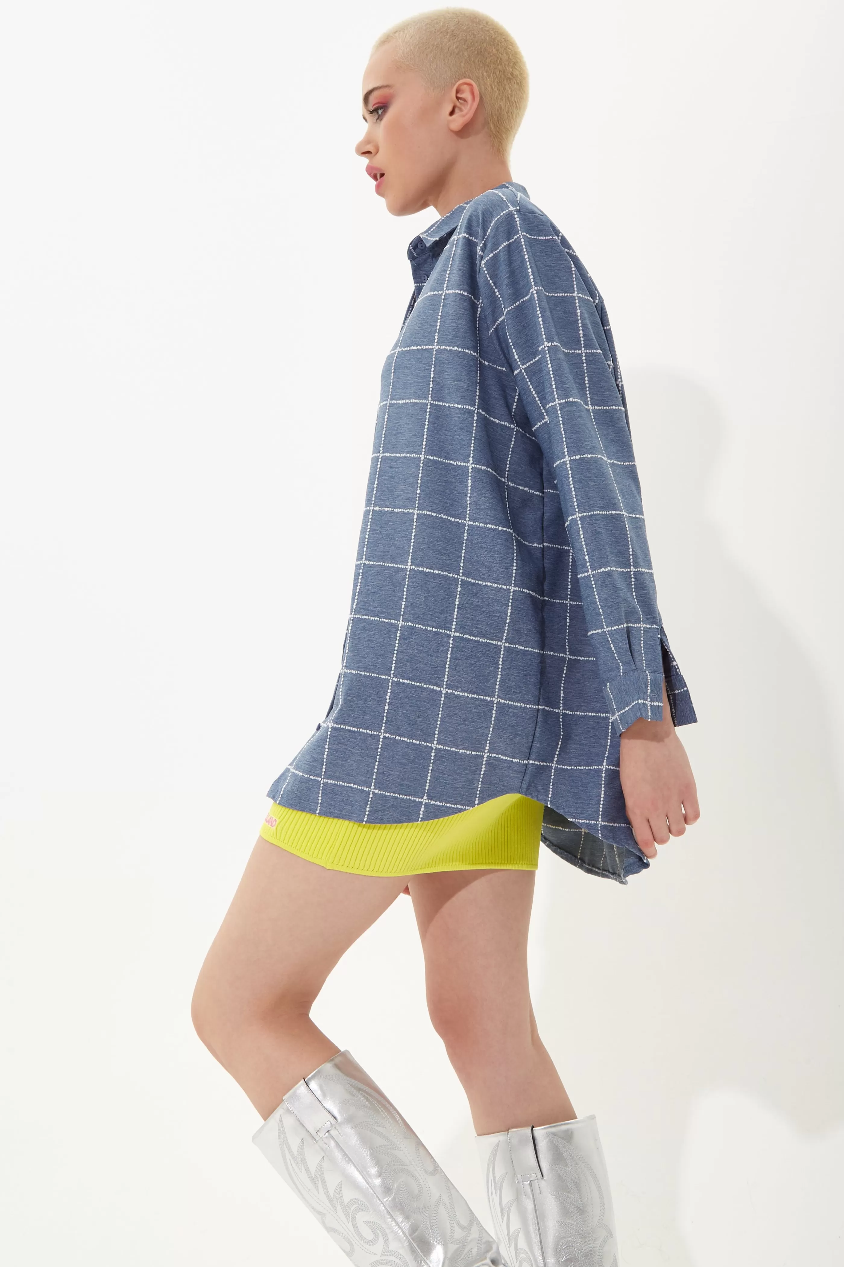 Shop Navy Checked Shirt Tops & T-shirts | Tops & T-shirts