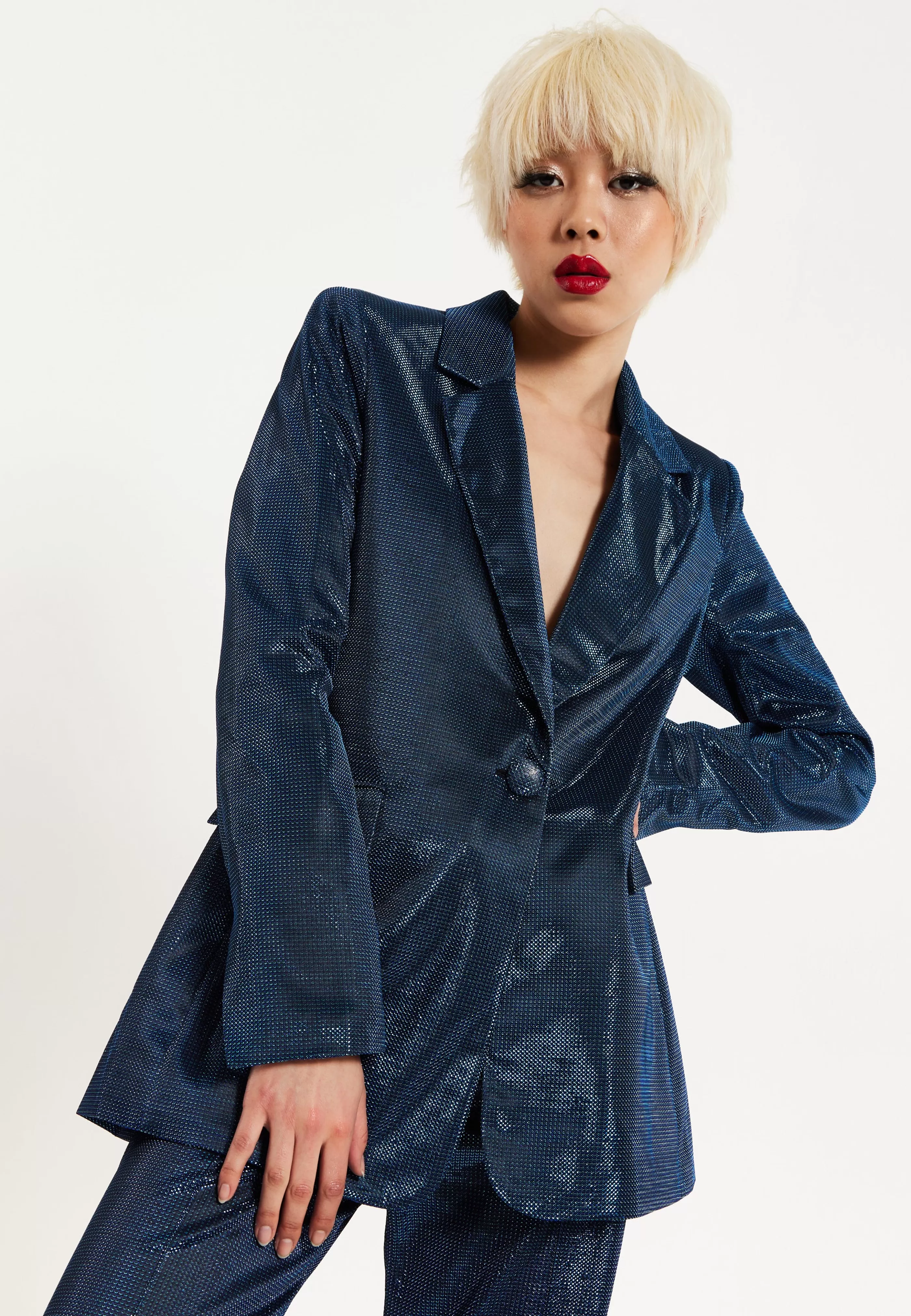 Store Navy Shimmer Blazer Suits
