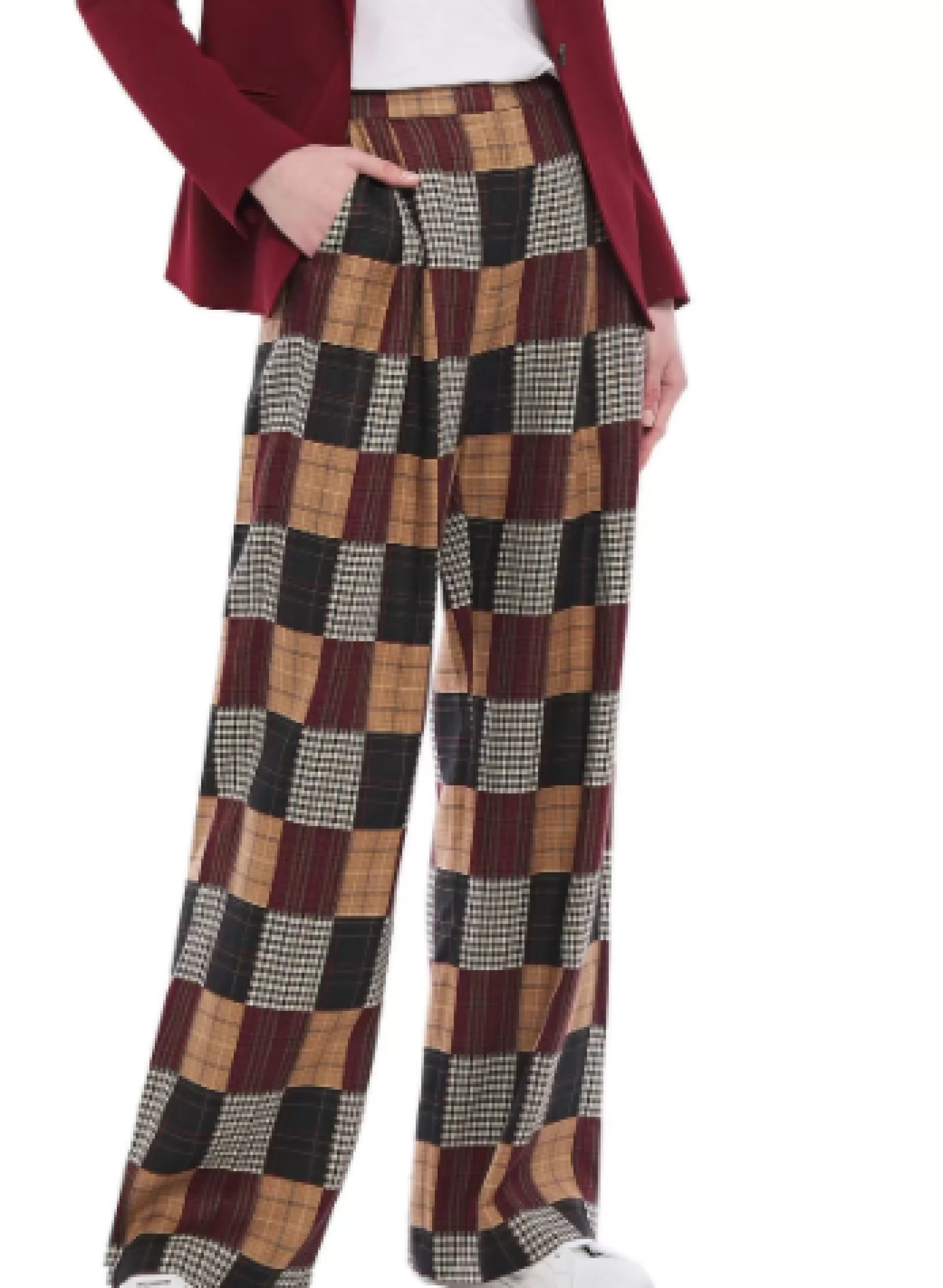Online Patchwork Wide Trousers Skirts & Trousers
