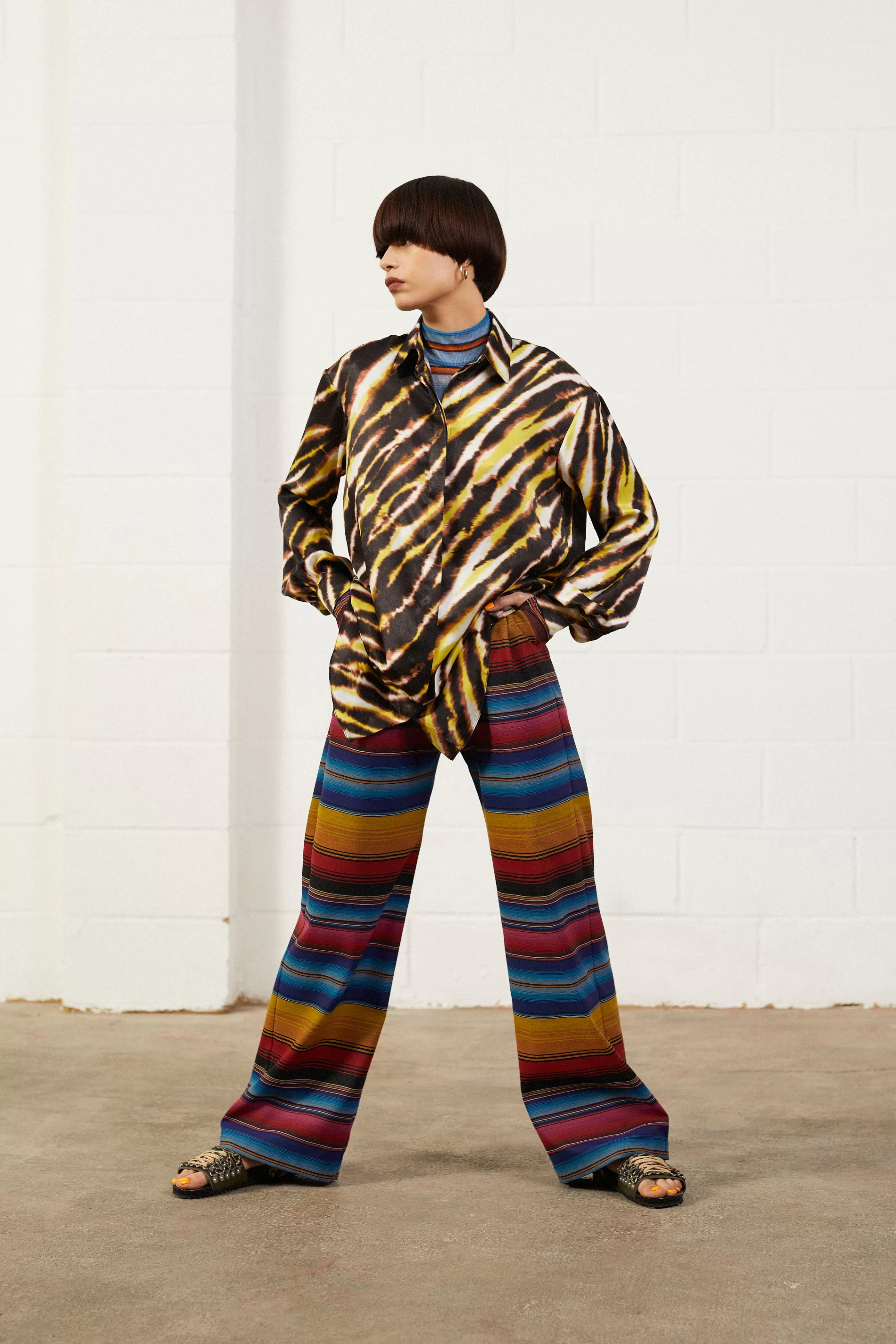 Fashion Pleated Wide Leg Trouser Skirts & Trousers