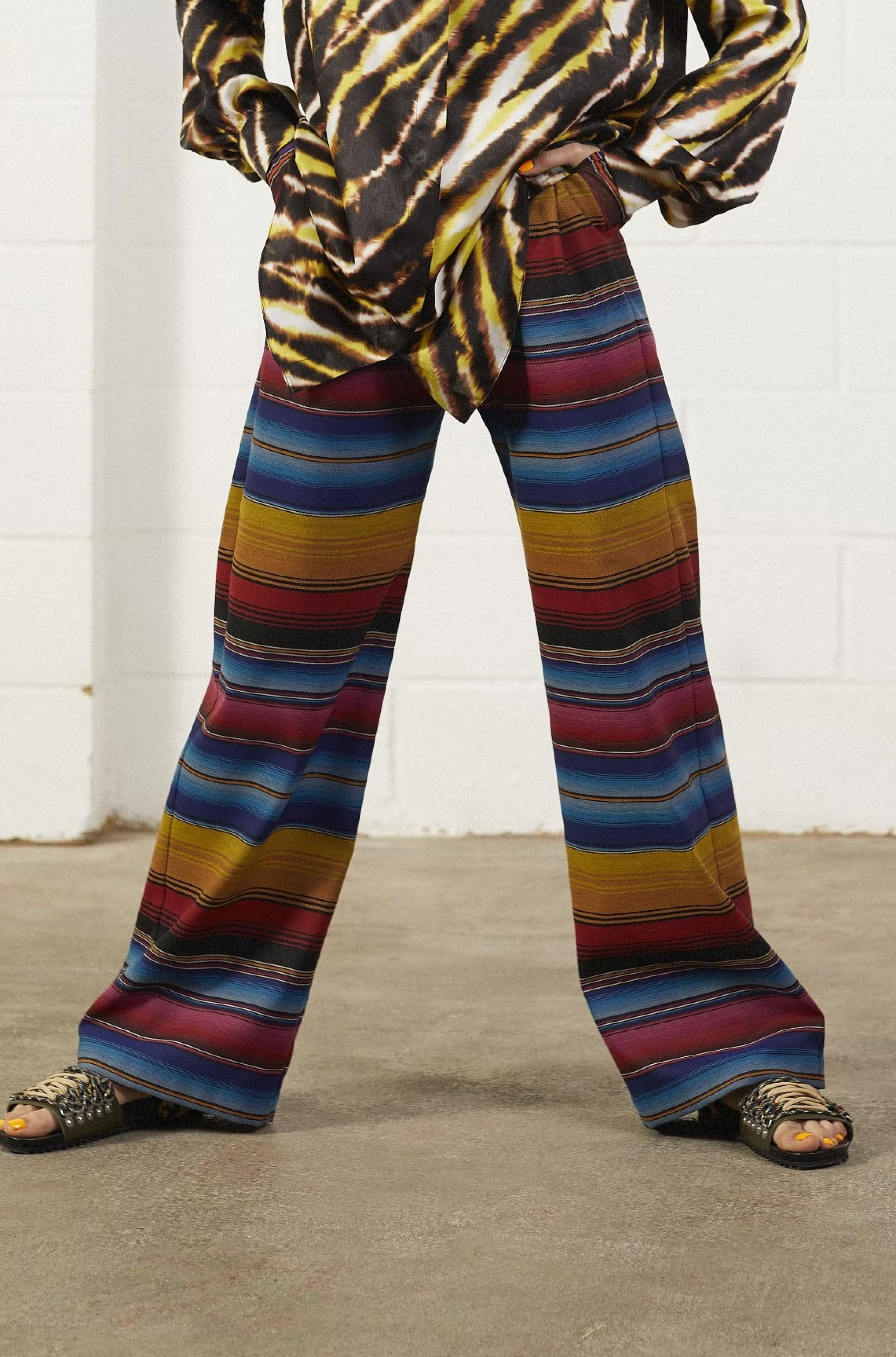 Fashion Pleated Wide Leg Trouser Skirts & Trousers