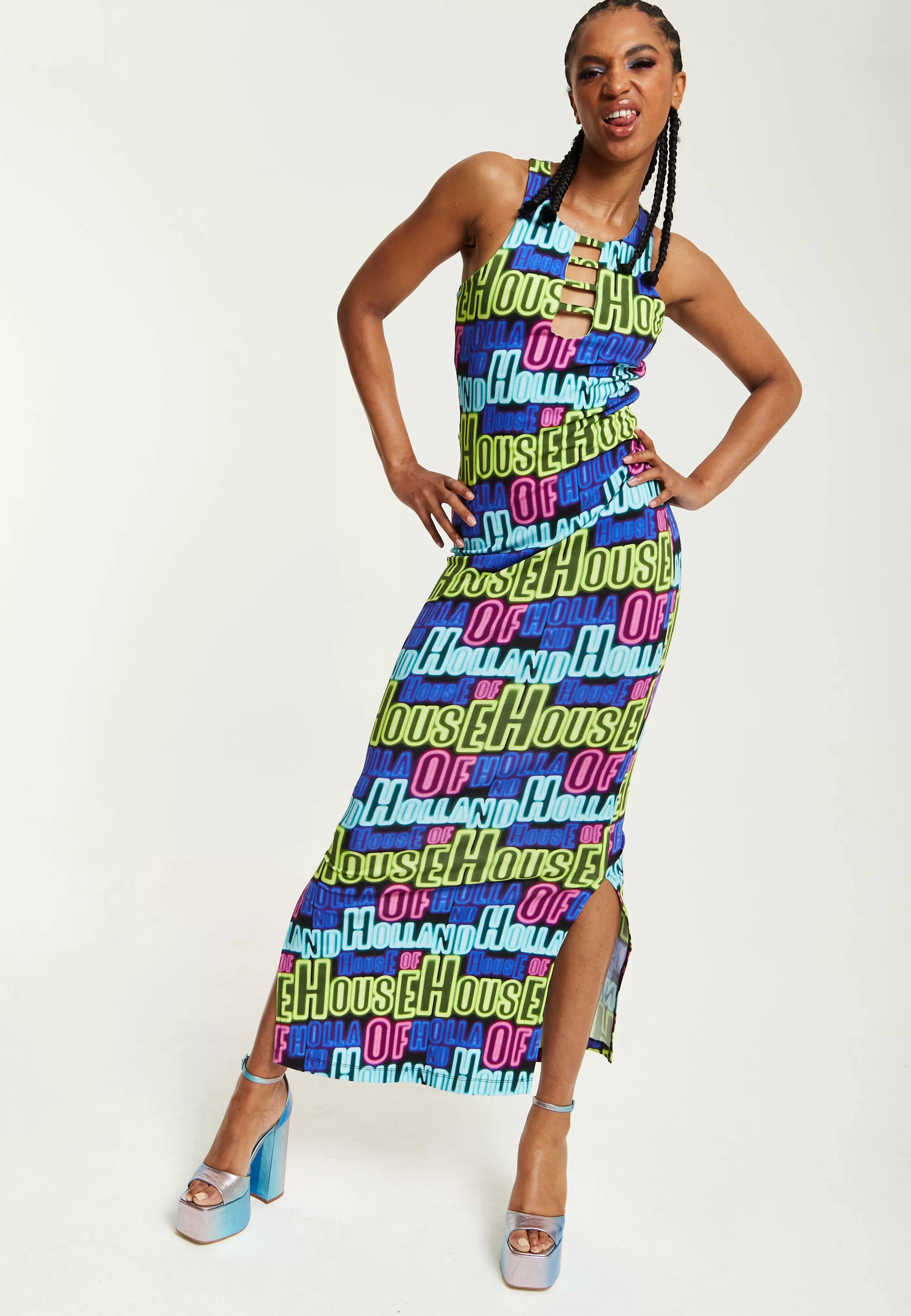 Cheap Printed Multicolour Maxi Dress With Cut Out Details Dresses | Dresses