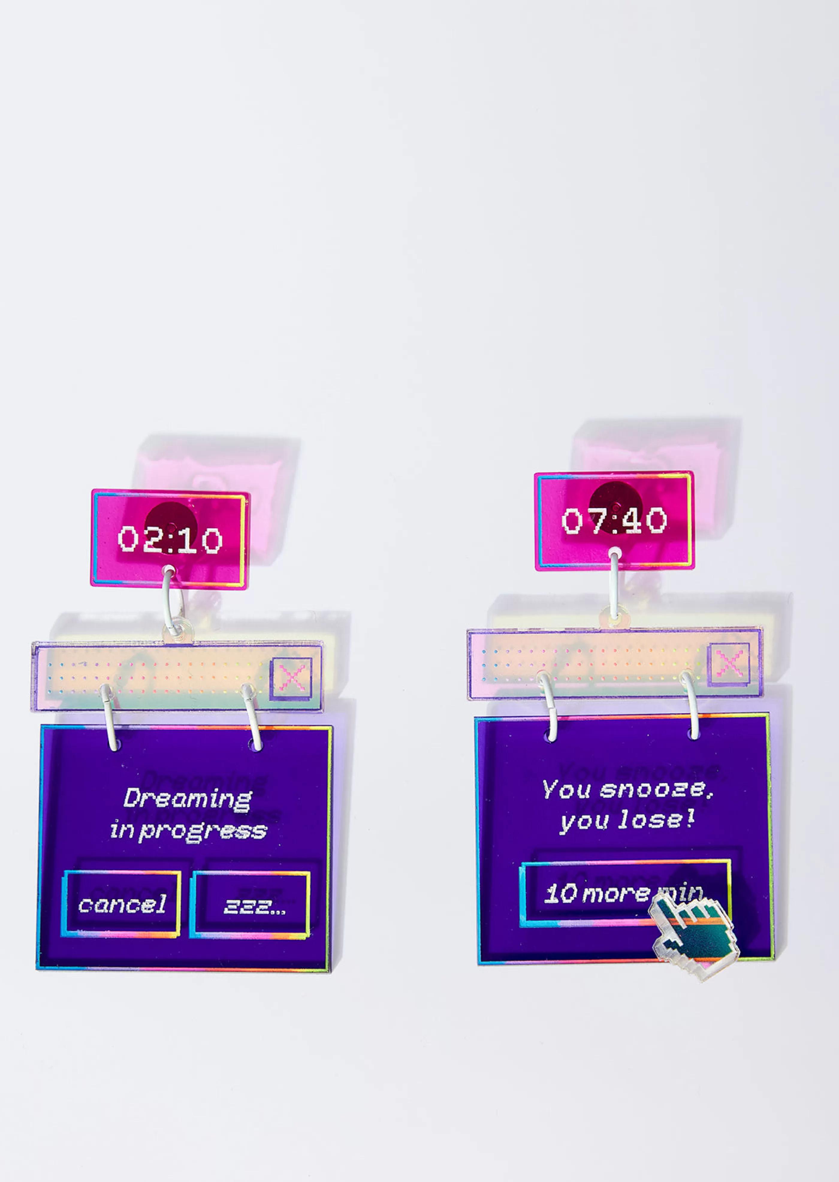 Flash Sale Purple Retro Alarm Earrings Jewellery