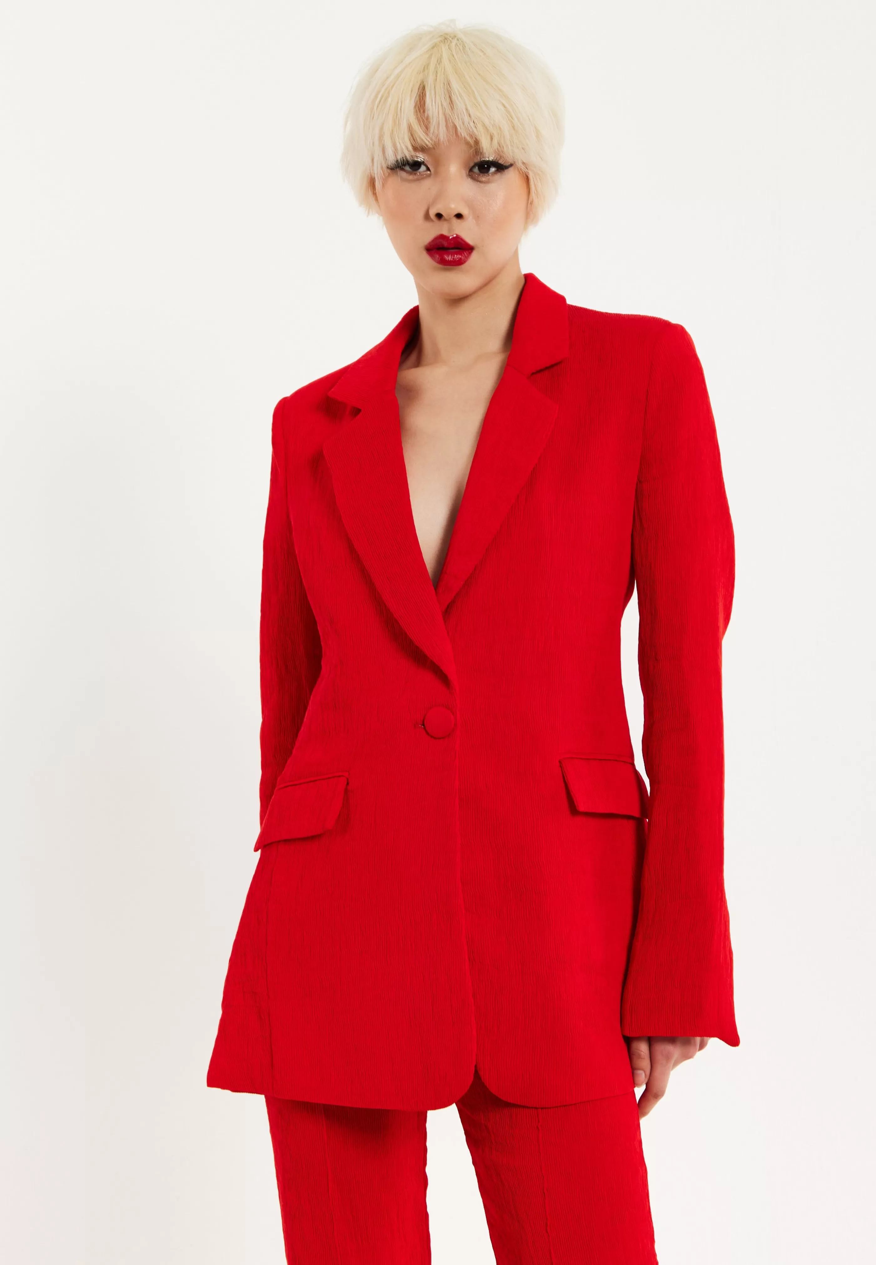 Sale Block Colour Pleat Blazer Suits