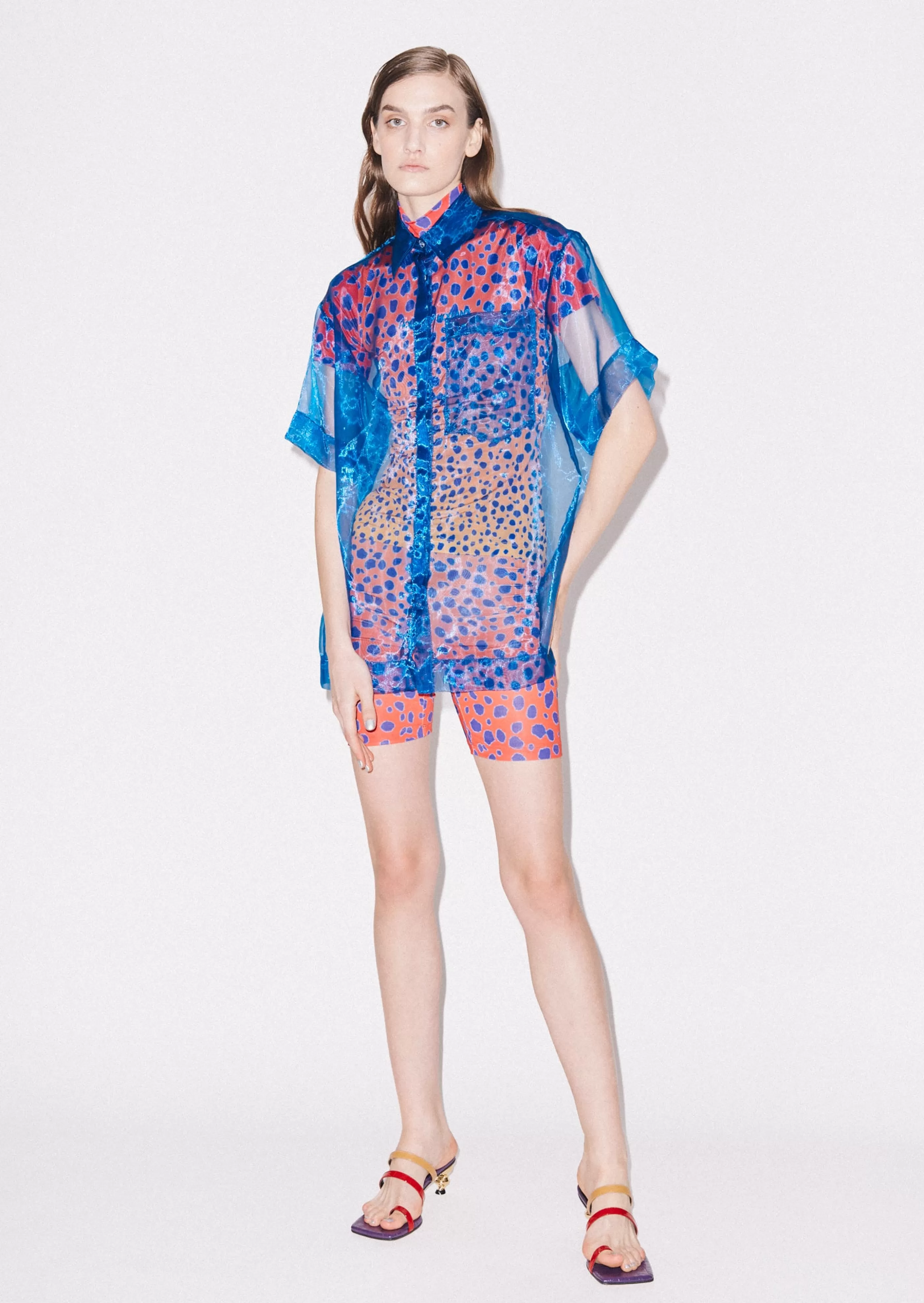 Clearance Sheer Blue Boxy Shirt Tops & T-shirts | Tops & T-shirts