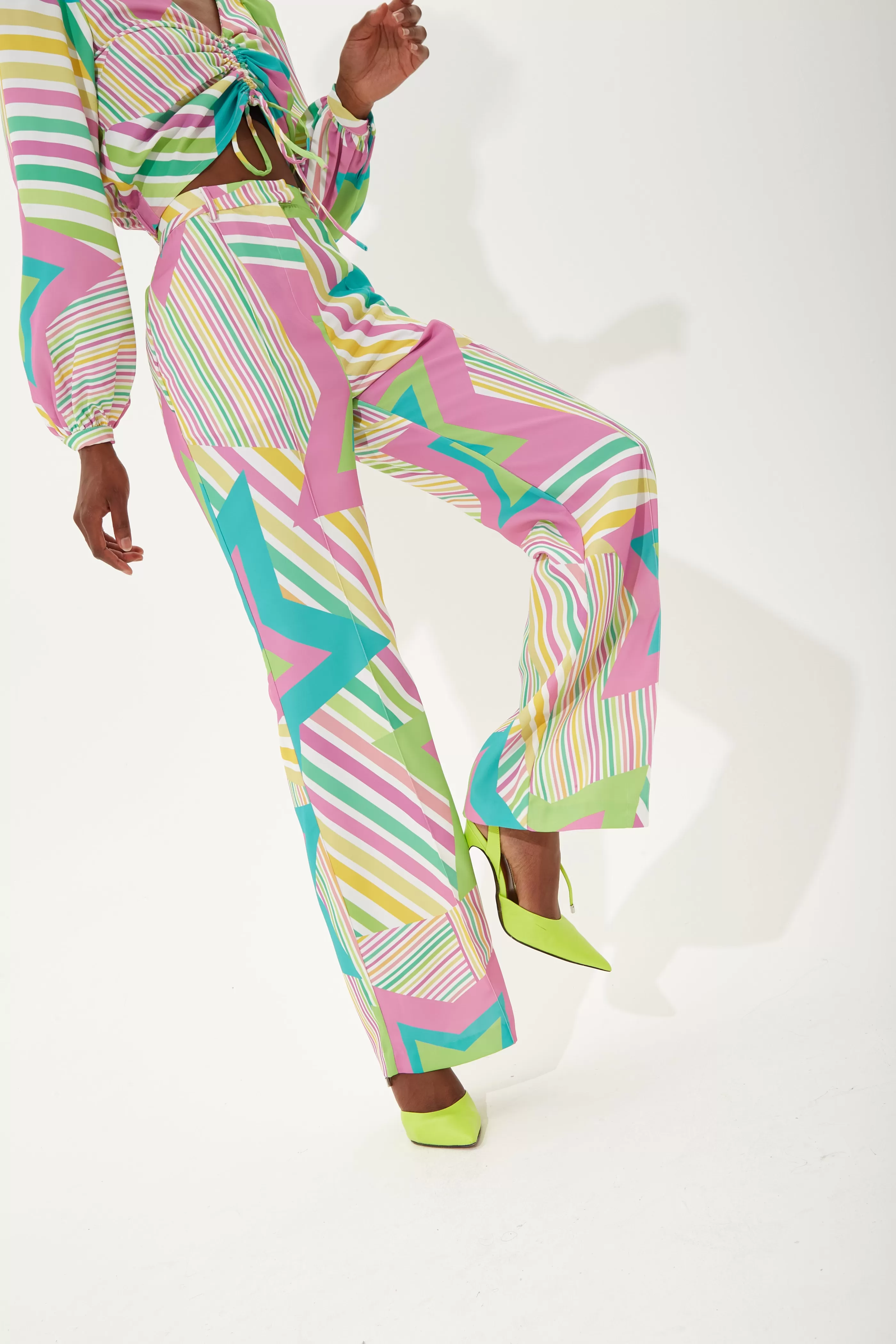Fashion Star Print Wide Leg Trousers Skirts & Trousers